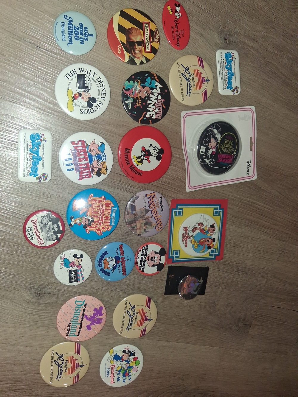 Disney Mickey Mouse Collectible Button Set - Red, Blue, White